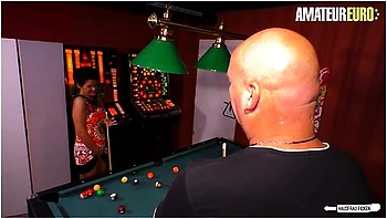 Mature Lady Satisfies Husband On The Pool Table