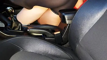 Step Mommy Fucks Taxi Driver in Public Car - Horny Mature in Lingerie Gets Wet Outdoor Orgasm