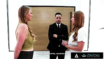 Two Hot Masseuses Skylar Snow And Jasmine Daze Have A Threesome To Charm A Client