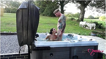 Passionate Outdoor Sex In Hot Tub On Naughty Weekend Away