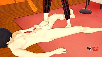 Persona 5 Yaoi - Ren Amamiya X Ryuji Sakamoto Footjob And Anal Sex - Car Toon And Amamiya Ren