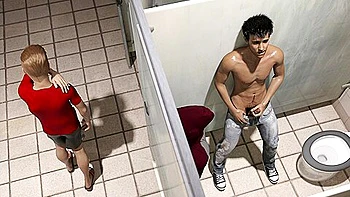 Car Toon In Zack Masturbates In College Public Bathroom Stall