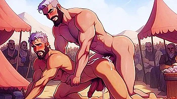 Hentai Anime And Car Toon - Horny And Naughty King Organizes An Intense Gay Orgy In His Kingdom Anime Hentai