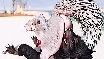 Wolf Girl Fucked By Werewolf On The Beach 1