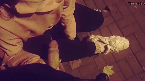 Risky blowjob to a stranger in a public