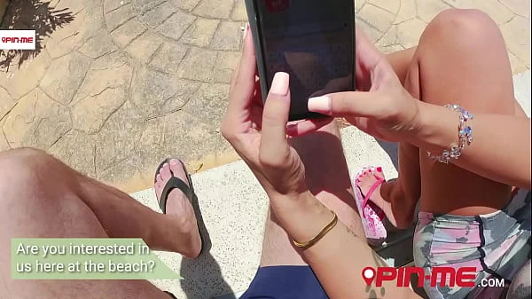 Sofia & Rosa: two Greek beauties enjoy a naughty threesome at the beach (FULL SCENE)! Pin-Me.com