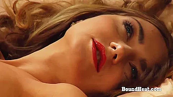 Naughty Lesbian Madame Masturbates While Slave Is Whipped Hard