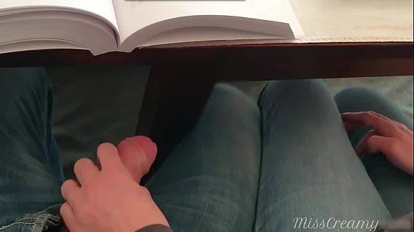 Teacher jerks off a student's cock in classroom during university class - MissCreamy