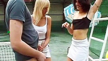 French Babes Riding Dick On The Tennis Court