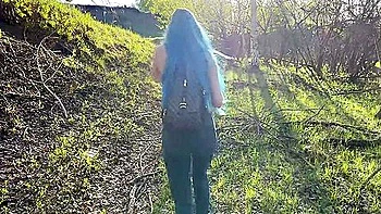 Sex In The Woods With Busty Classmate. Young Russian Student 18+ Takes Creampie In Pussy