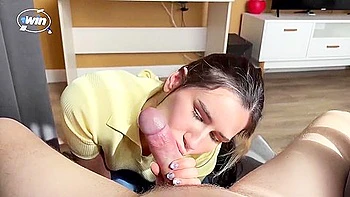 Horny College Tramp Deep-throats Rigid Cock After Class - Amateur Cum Play!