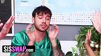 Pretty Lusty Teens 18+ Swap Their Step-bros To Enjoy Hot 4-some And Lose Their Virginity In A Fuck Club