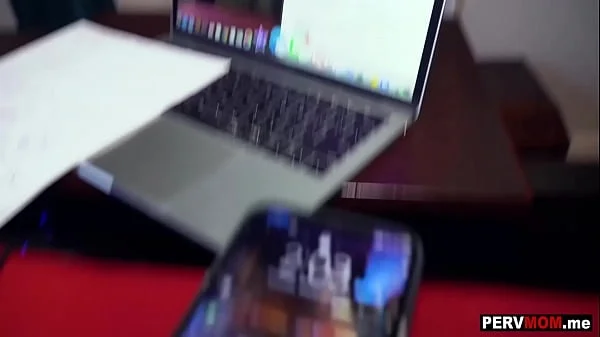 My MILF stepmom Lillith Morningstar always tries to help out with my studies