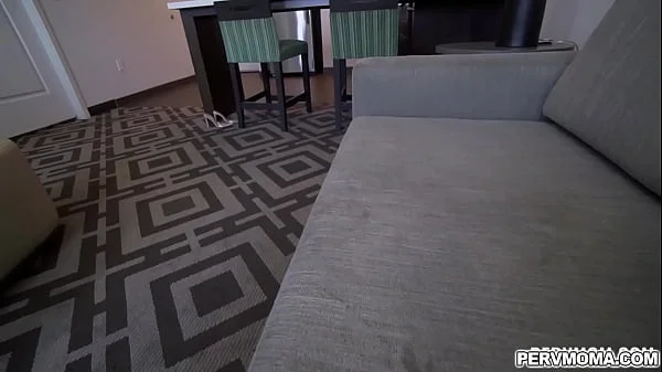 Stepson caught stepmom masturbating and helps her out