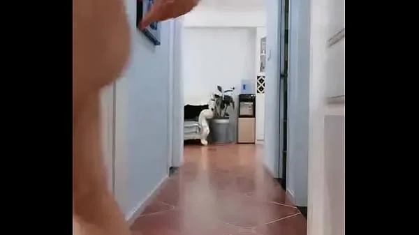 Chinese girl using chair legs as dildo