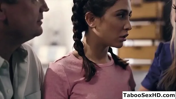 Foster parents and the teen stepdaughter make love