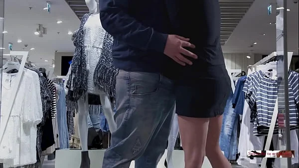 risky quick public handjob in a crowded shopping mall
