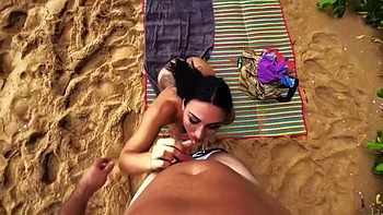 Luna Berg In Secret Moment On The Beach; Stranger Peeks And Gets His Chance