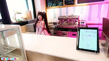 Ria Kurumi In Works In A Bakery And Likes To Show Off Her Pussy
