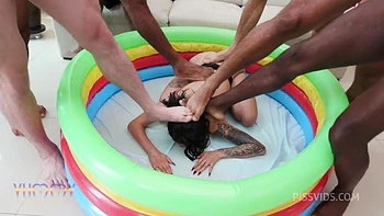 Sexy slut Eva Perez getting fisted then assfucked DAP ,TP, with