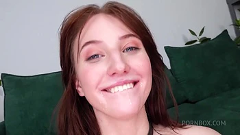 Emma Korti gets fountain pee in the throat & her first double