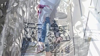 Wetting Jeans And Smoking On Balcony