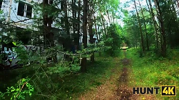 HUNT4K. Redhead babe was really shy to fuck while girlfriend was watching