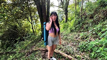 Hot Latina Brunette Gets Horny In The Forest