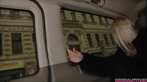 Three sexy chicks took horny guy on the streets and fuck with him in their red fuck bus