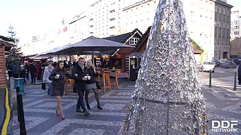 The Xmas Charmer - Two Sexy Hot Babes Share Big Cock