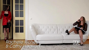 Golden Office Shower: Lesbian Mistress Ass Fucks Her Sub With Strap-On