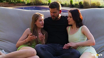 Beautiful Girls And Share One Big Dick Outdoors, Sucking And Fucking On The Lawn With Juan Lucho, Matty Perez And Tiffany Tatum