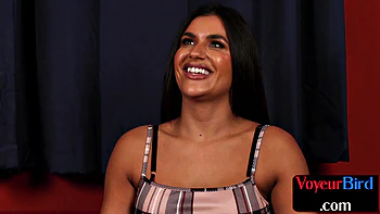 Big-titted naughty voyeur teasing wanker