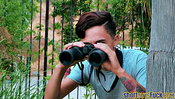 Blonde MILF sidefucked by short guy