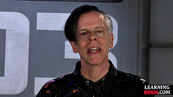 Wrapped babe dominated by master