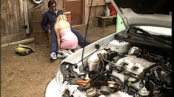 Teen having hot sex with a mechanic