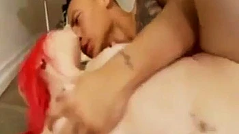 Sexy pinkhaired tattooed babe hooks lucky stranger in her gf s place  fucks him all around the room: Porn