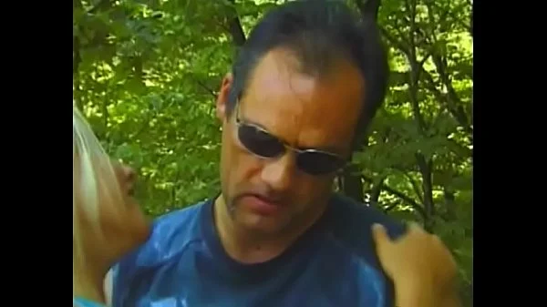 Playful blonde peacherino Nancy Sweet taking sun baths near the forrest lake closed with an offer to hook up with stranger