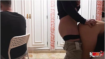 Wife Fucks Her Friend While Her Cuckold Husband Works