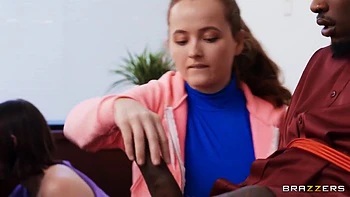 Red Eviees Threesome At The Bank With A Bbc - Lucy Lotus, Red Lucy And Damion Dayski