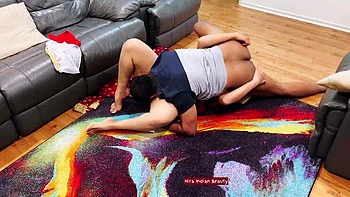 Desi Step Mom in Saree 69 Sex - Pussy Eating and Deep Throat Blowjob on Floor