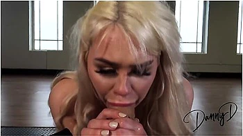 Gina Varney - Dirty Deepthroat... British Blonde Slut Takes Massive Cock