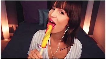 Asmr Amy Ice Licking Sucking Eating Mouth Sounds Whispering