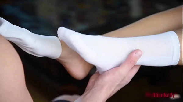 Foot Fetish: licking feet, hard Fuck and cum on feet