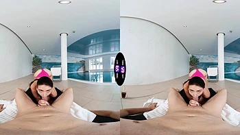 A nice couple has sex, with a beautiful brunette, Vixi Rafi, from ukraine.