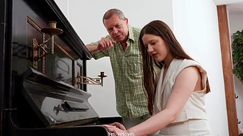 Margo Von Teese is having fun with her teacher in a steamy class.