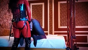 Amateur Femdom Pegging with 8 Inch Strapon - Rough Anal Fucking in Latex