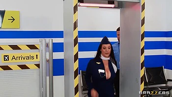 Vince Karter And Angela White In Makes Flight Attendant Squirt All Over Him