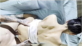 White Guy Fucks Hot Asian Girl From Behind, Doggy Style, Top View