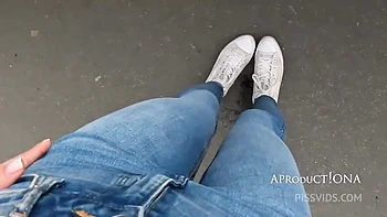 Wetting Her Jeans On The Streets Of Budapest